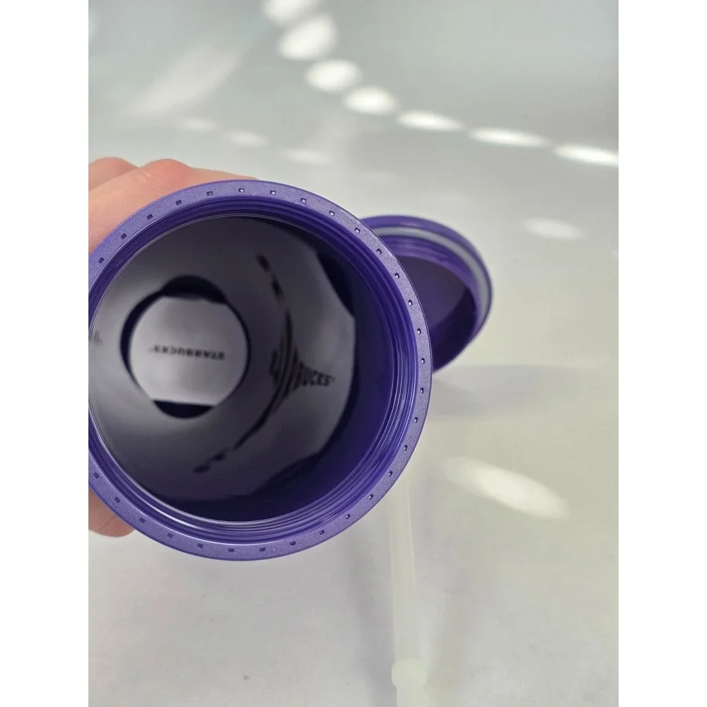 Starbucks Glow in the Dark Purple Halloween Bat Eyes Tree Cold Cup Tumbler 24 oz